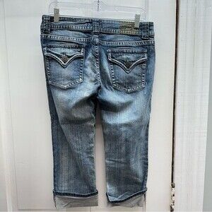 Vigoss thick stitch denim jean capri capris‎ women's 9